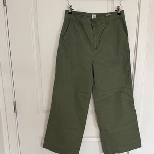 GAP Green Wide Leg Cotton Pants for Women